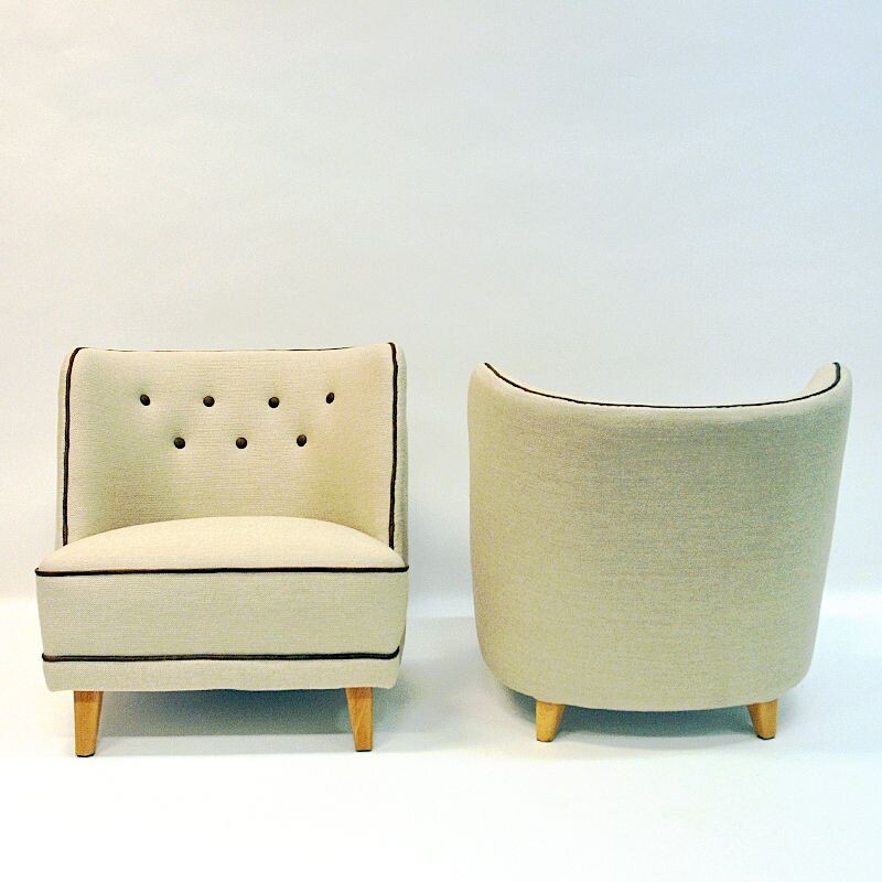 Pair of Easy vintage armchairs by Møller & Stokke, Norway 1940