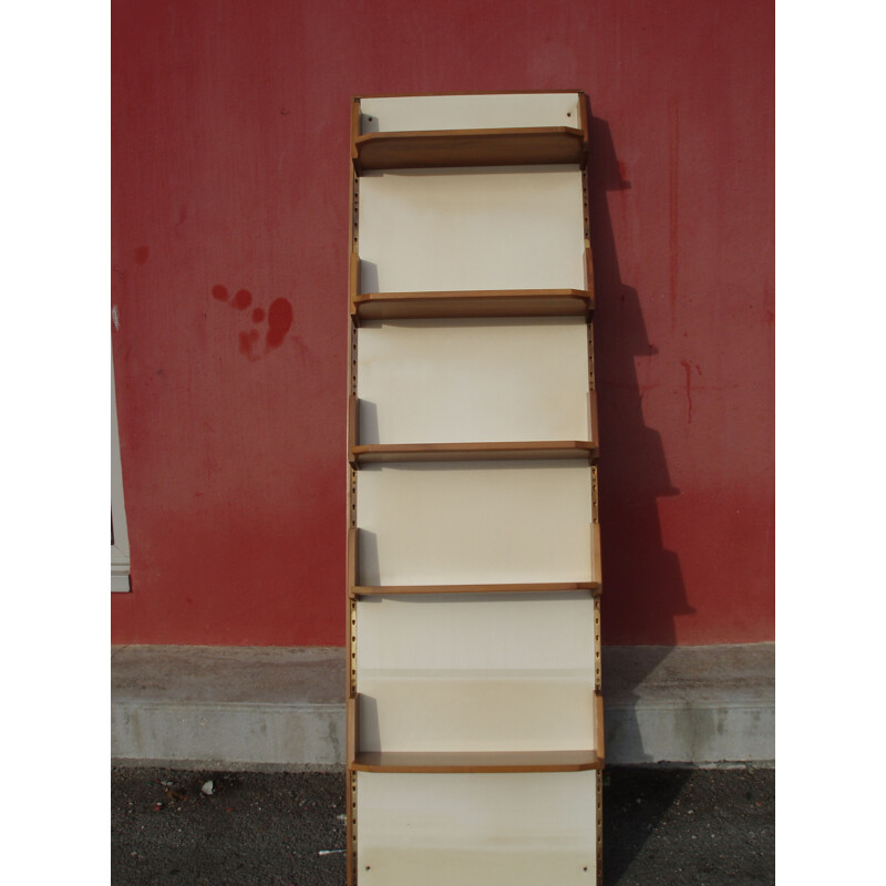 Vintage modular bookcase in solid walnut