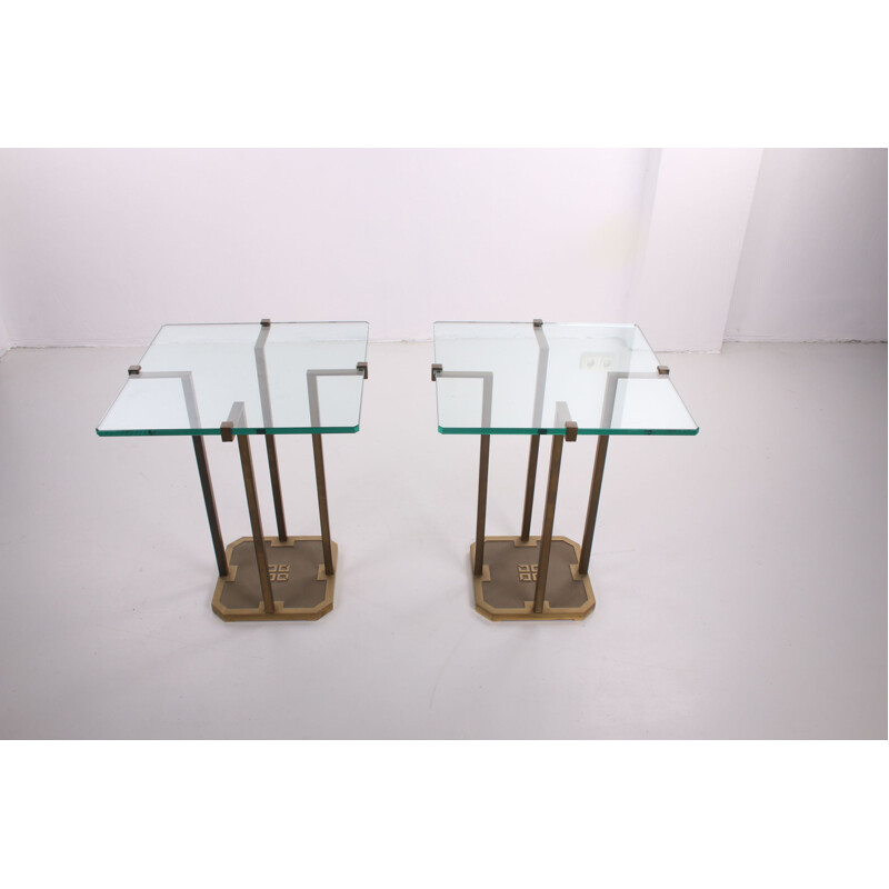 Pair of vintage side tables model T18 by Peter Ghyzcy