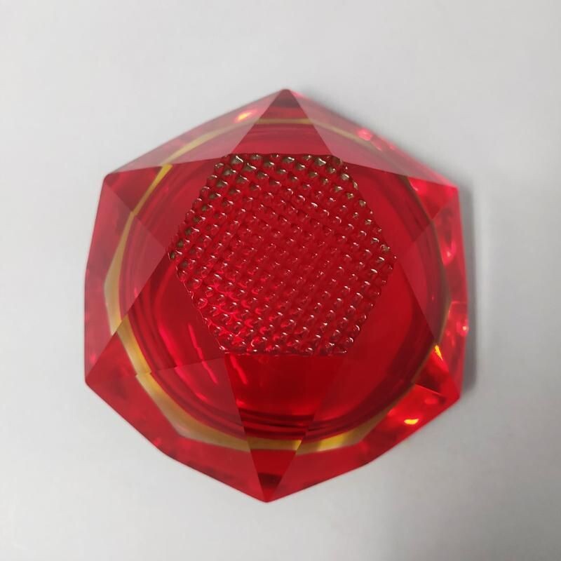 Vintage red ashtray from Flavio Poli for Seguso 1960