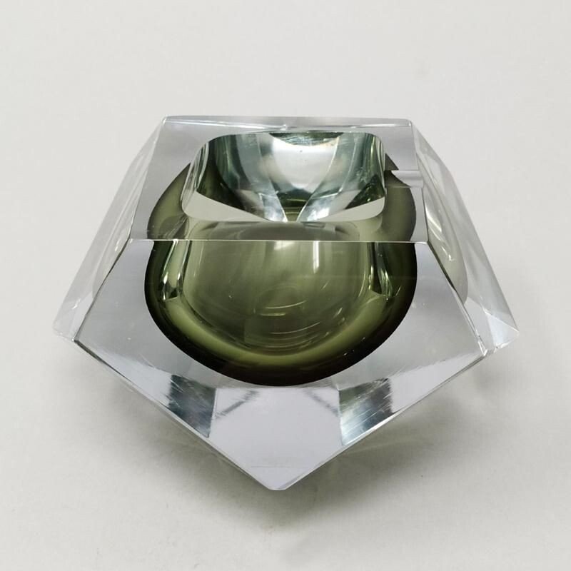 Vintage grey ashtray by Flavio Poli for Seguso 1960