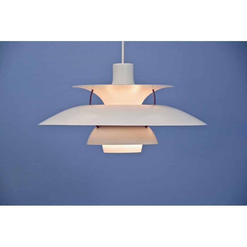 Vintage white PH5 pendant lamp by Poul Henningsen for Louis Poulsen 1960