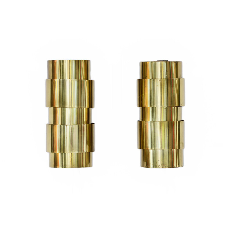 Pair of vintage brass sconces by Hans-Agne Jakobsson for H-A Jakobson Markary AB, Sweden 1960