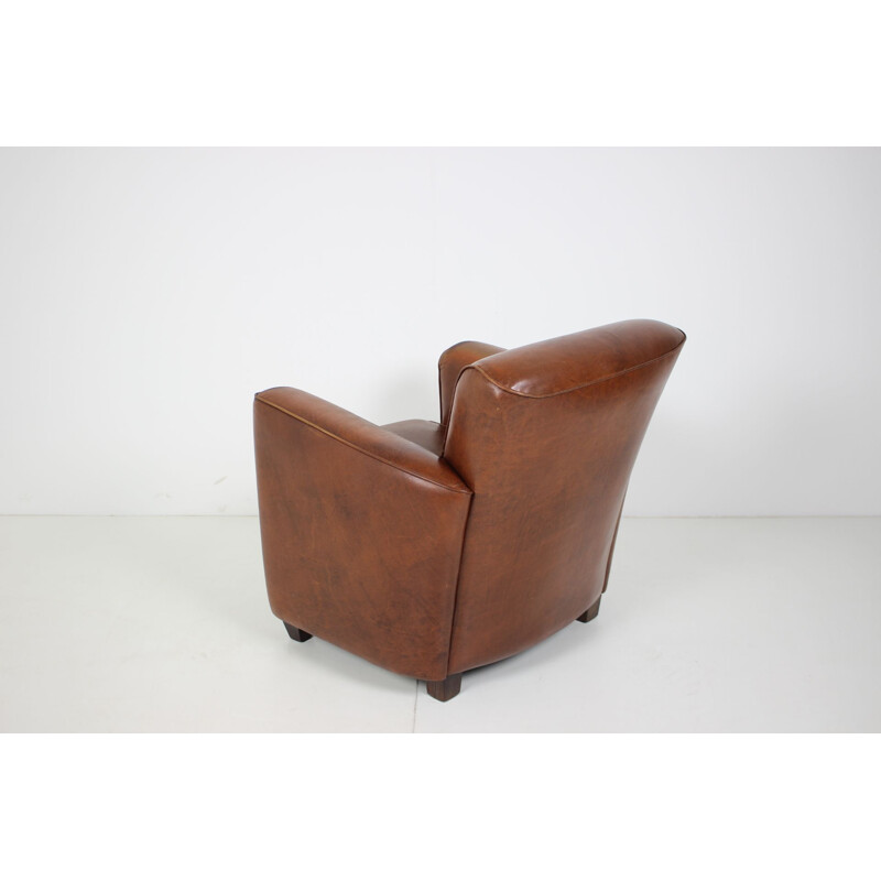 Vintage Leather armchair British 1970