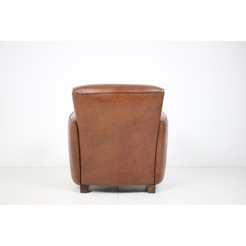 Vintage Leather armchair British 1970