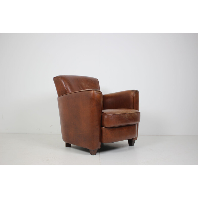 Vintage Leather armchair British 1970