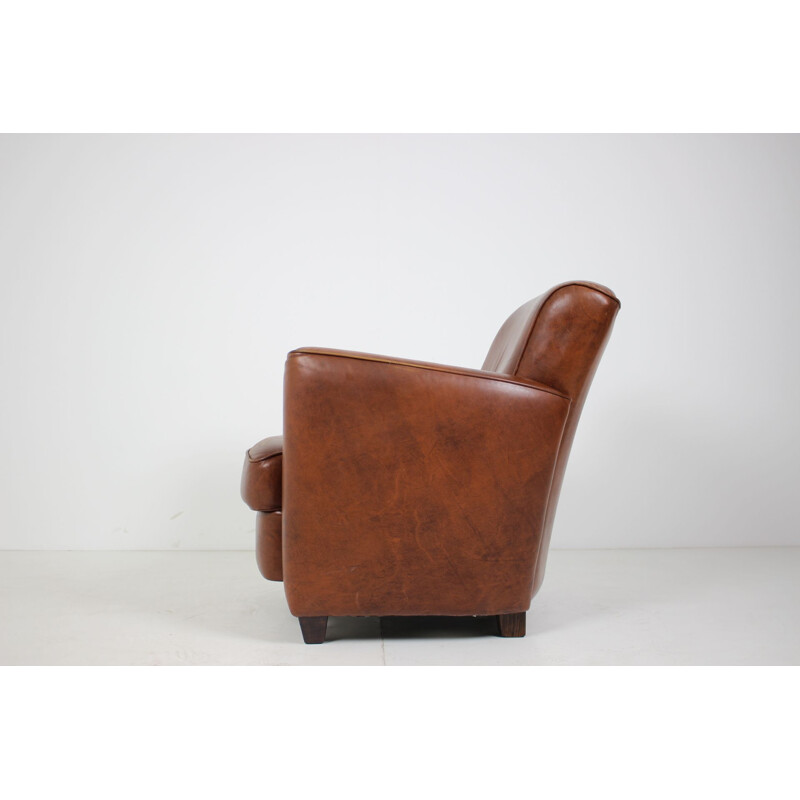 Vintage Leather armchair British 1970