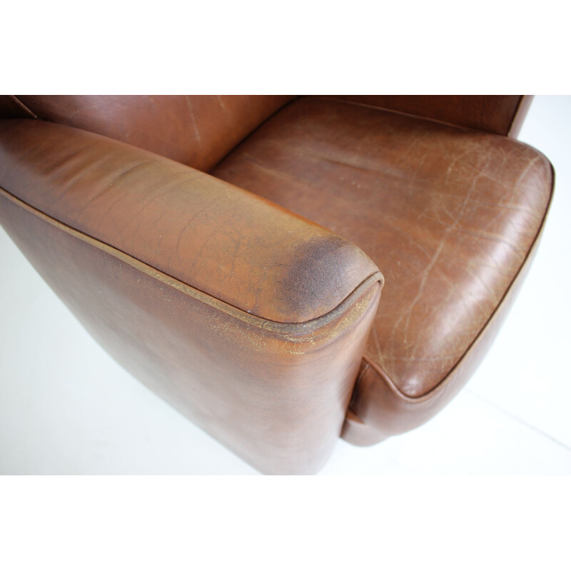 Vintage Leather armchair British 1970