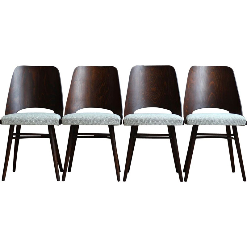Conjunto de 4 cadeiras vintage por R. Hofman para TON, Modelo 514, New Sahco 1960