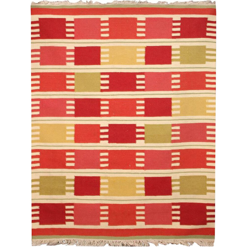 Vintage woollen rug, Czech 1960