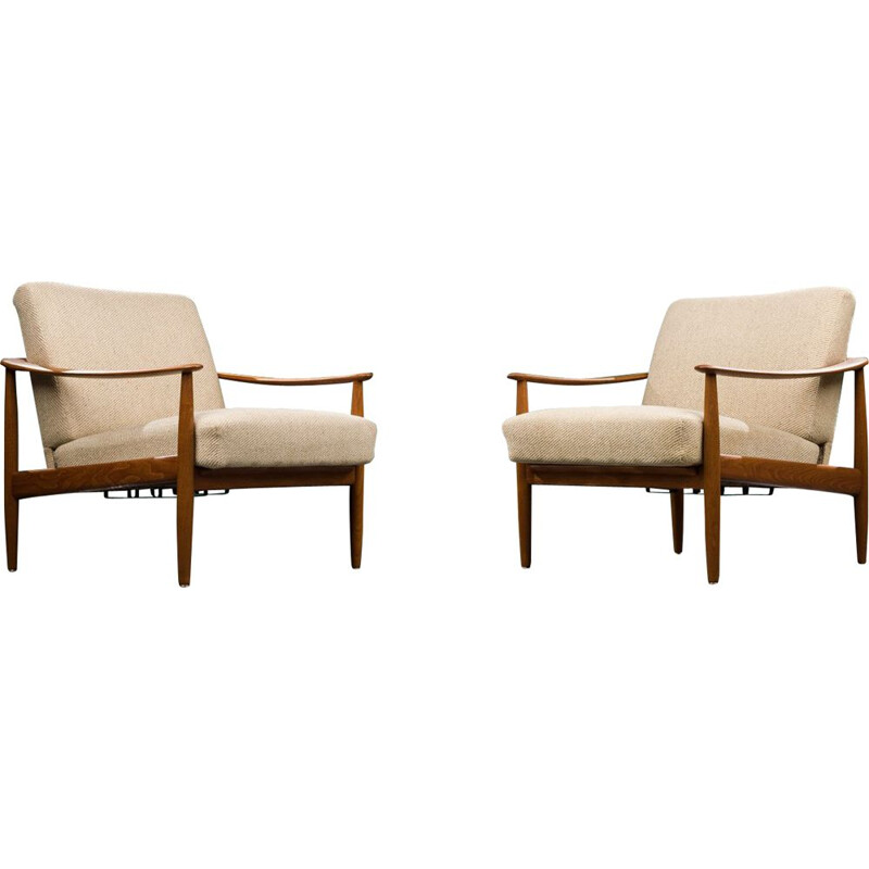 Pair of vintage teak armchairs Antimott for Walter Knoll, 1960