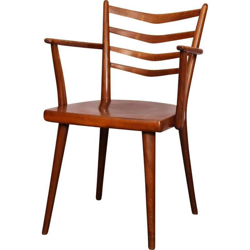 Vintage wooden chair Ton, Czechoslovakia 1960