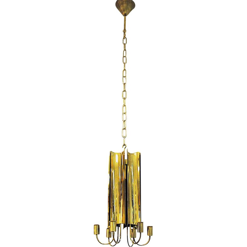 Vintage brass pendant lamp from Pierre Forsell for Skultuna, Sweden 1960