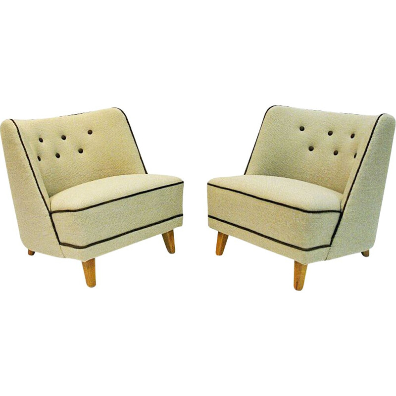 Pair of Easy vintage armchairs by Møller & Stokke, Norway 1940