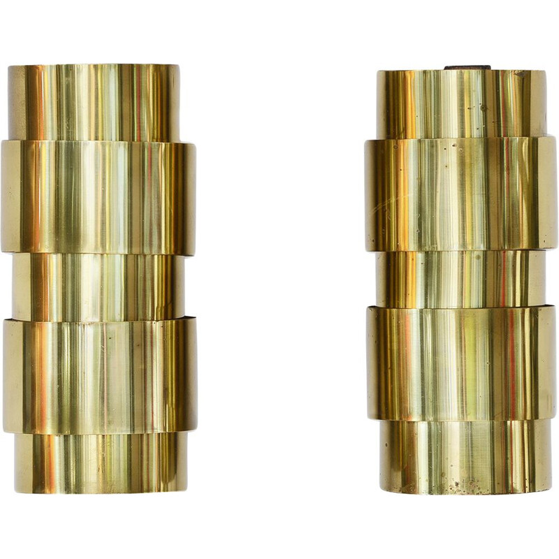 Pair of vintage brass sconces by Hans-Agne Jakobsson for H-A Jakobson Markary AB, Sweden 1960