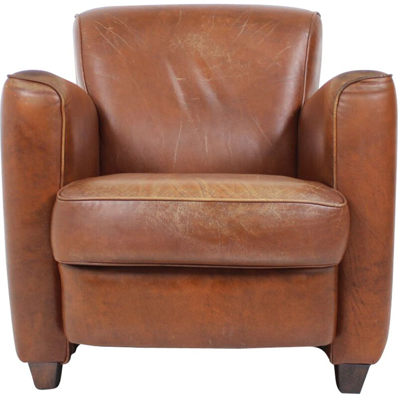 Vintage Leather armchair British 1970