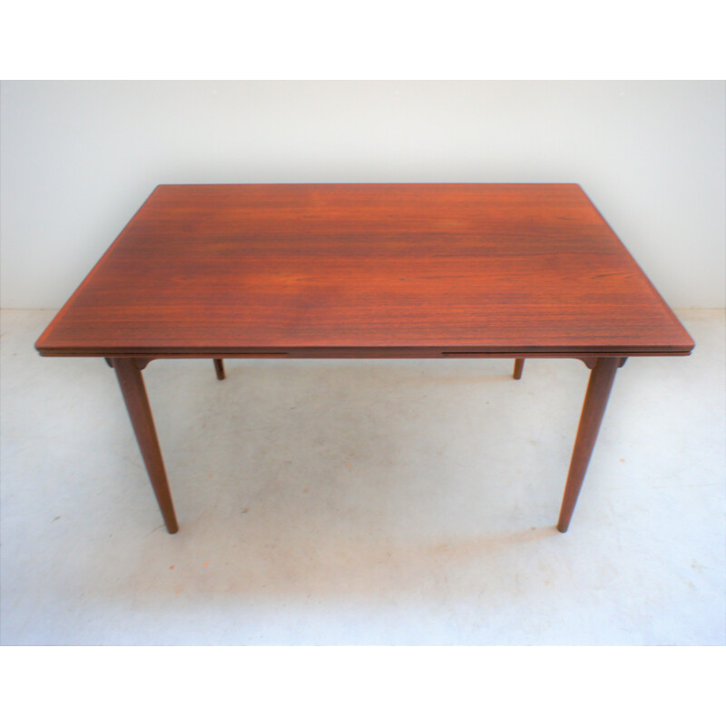 Vintage scandinavian teak dining table, Omann Jun 1960