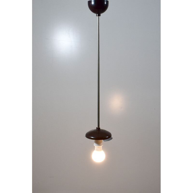 Vintage modernist hanging lamp, opaline glass, 1930