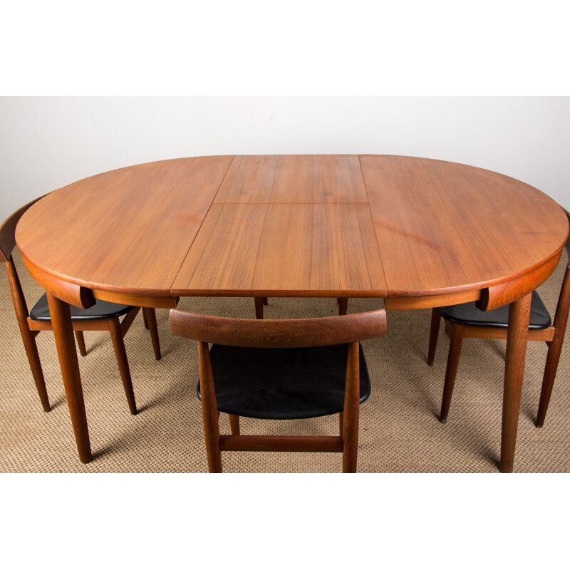 Vintage teak dining table and 4 chairs set model 63031 by Hans Olsen for Frem Rojle Danes 1964