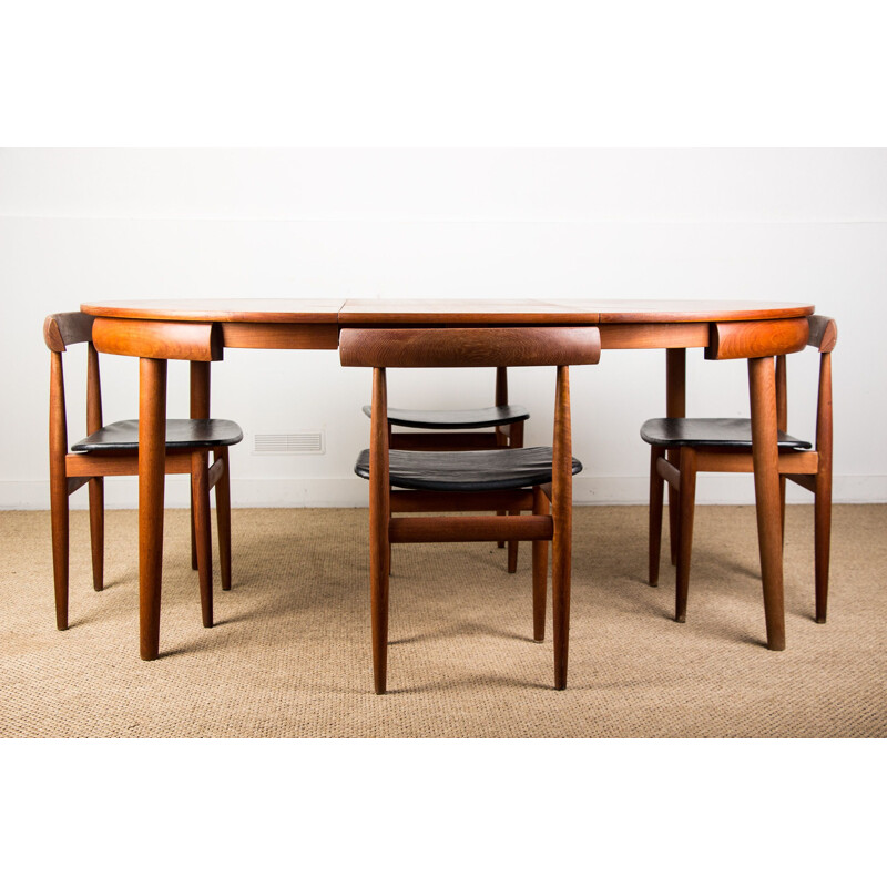 Vintage teak dining table and 4 chairs set model 63031 by Hans Olsen for Frem Rojle Danes 1964