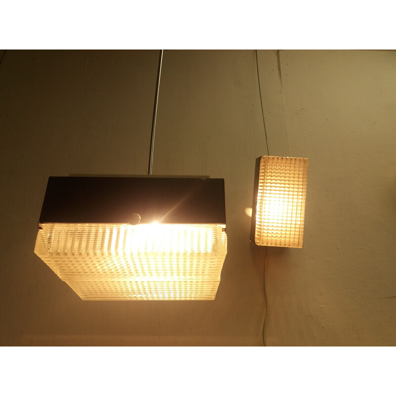 Vintage Drupol kroonluchter en wandlamp, 1970