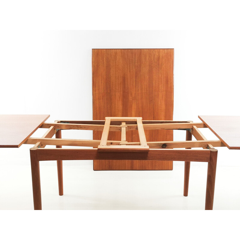 Vintage Teak Extending Dining Table By Clausen & Son Mid Century Danish 1970s 