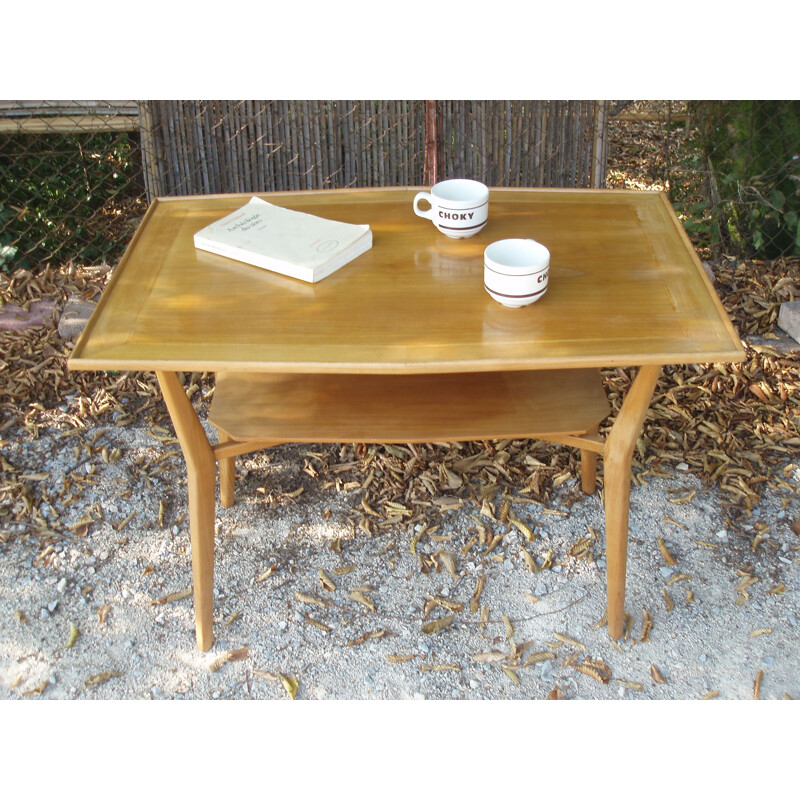 Vintage coffee table in blond maple