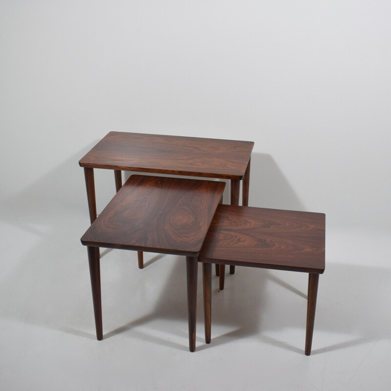 Vintage nesting tables in rosewood, France