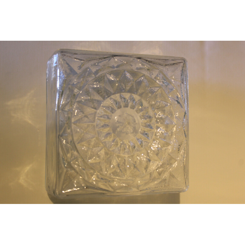 Vintage glass ceiling or wall lamp, Italy, 1970s