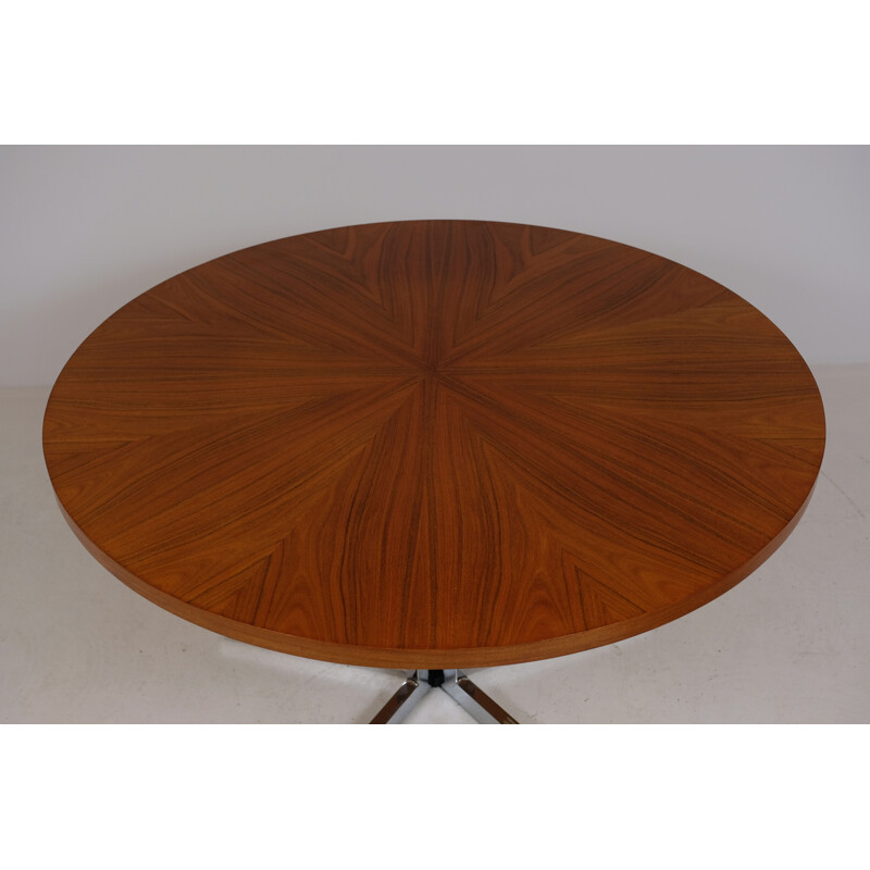 Mesa de comedor vintage redonda para 6 personas, palisandro de Kondor Mobel Perfektion, 1970