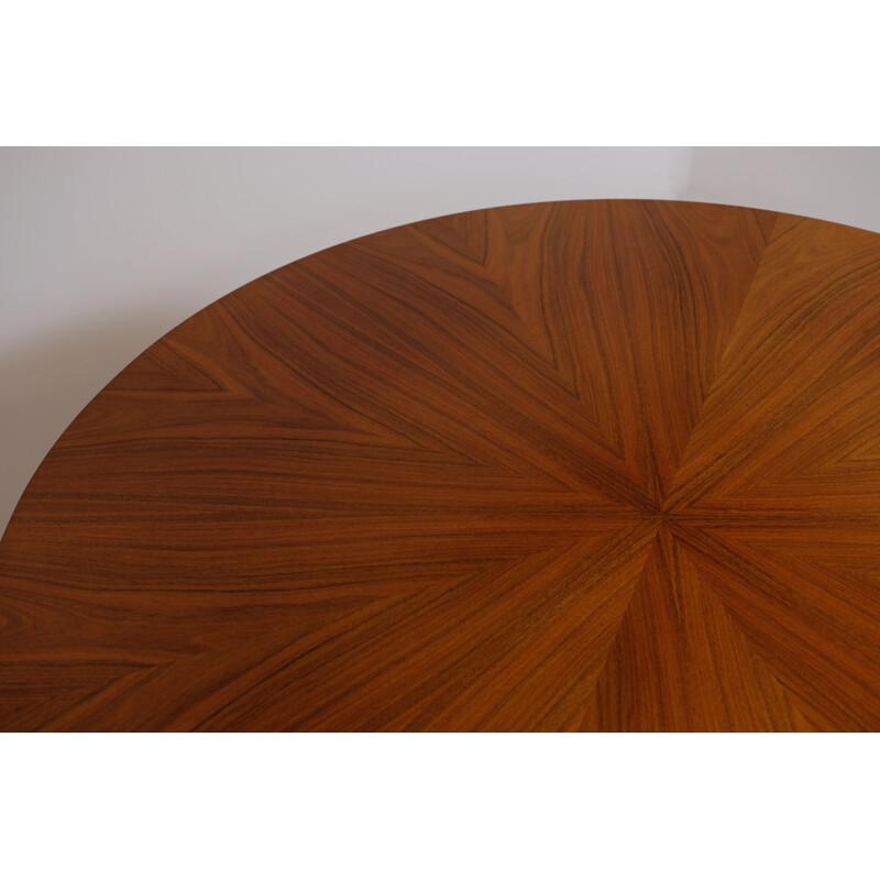 Mesa de jantar redonda vintage para 6 pessoas, rosewood de Kondor Mobel Perfektion, 1970