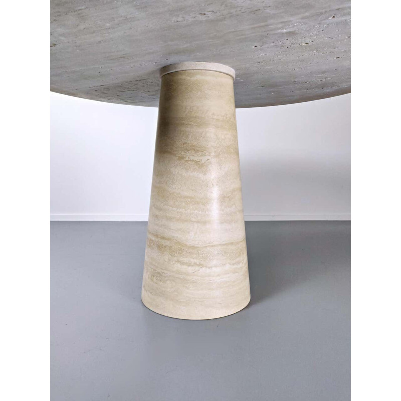 Vintage travertine table Italian 1970s