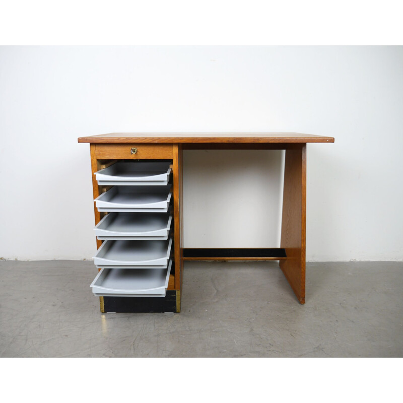 Petit bureau vintage avec volets, Allemagne 1950 