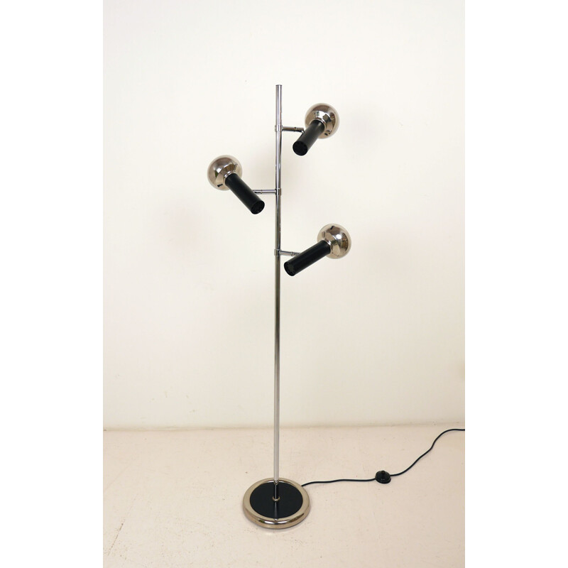 Vintage Chrome Floor Lamp with 3 Spotlights, Germany, 1970s