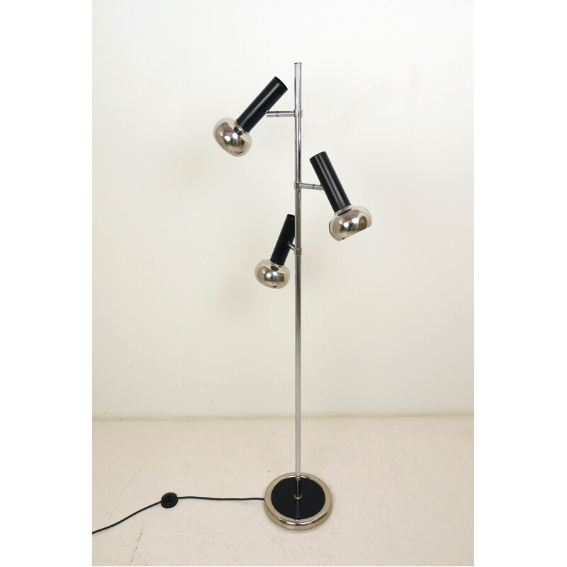 Vintage Chrome Floor Lamp with 3 Spotlights, Germany, 1970s