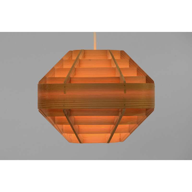 Vintage pine T510 "Glade" pendant lamp by Hans-Agne Jakobsson for Ellysett AB, Sweden 1960