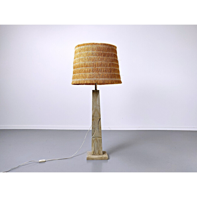 Vintage table lamp Travertine, Italy 1970