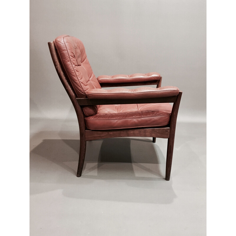 Vintage leather armchair Gote Mobler, Scandinavia 1950