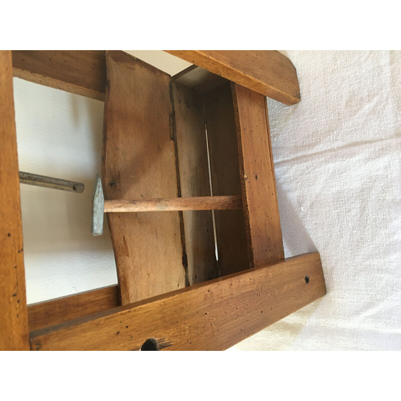 Children's vinatge workbench in beech with box, 1950