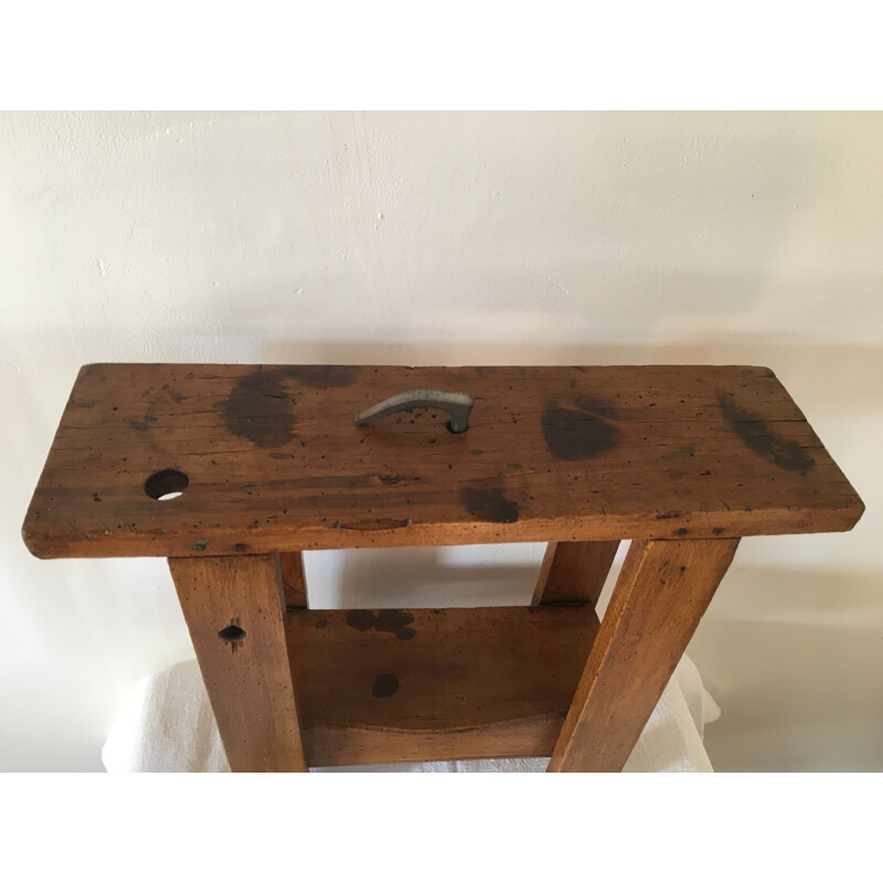 Children's vinatge workbench in beech with box, 1950