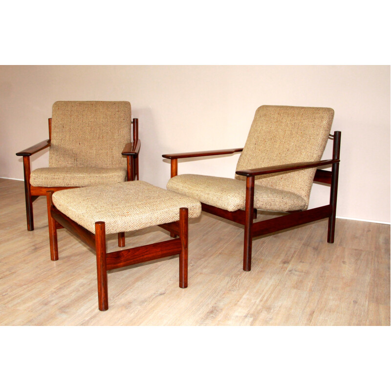 Pair of chairs and ottoman, Sven Ivar Dysthe - 50s