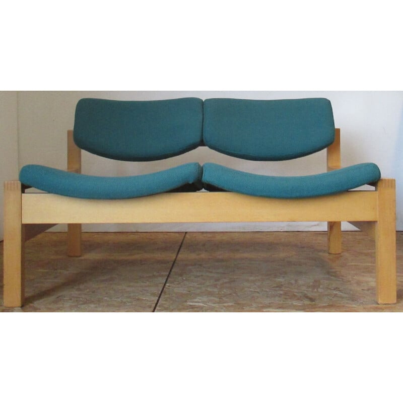 Petit sofa vintage 2 places vert 1960