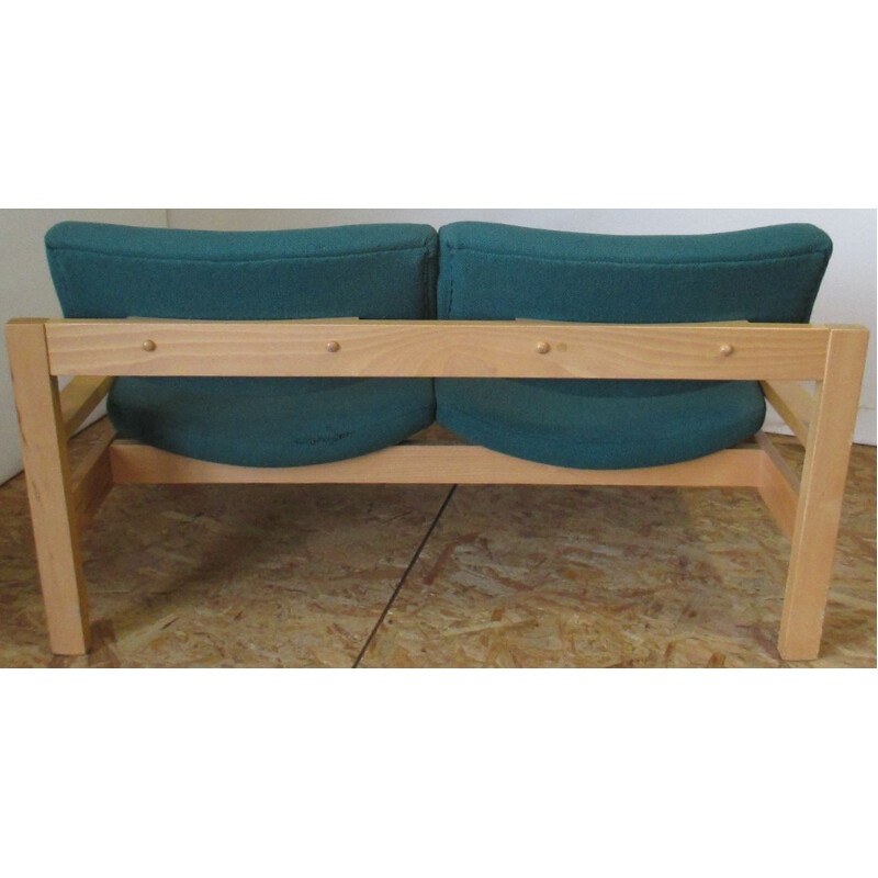 Small vintage sofa 2 places green 1960