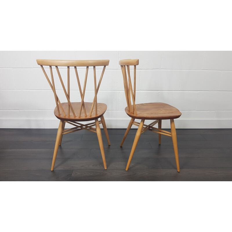 Set of 4 vintage Chairs Ercol Candlestick 1960s