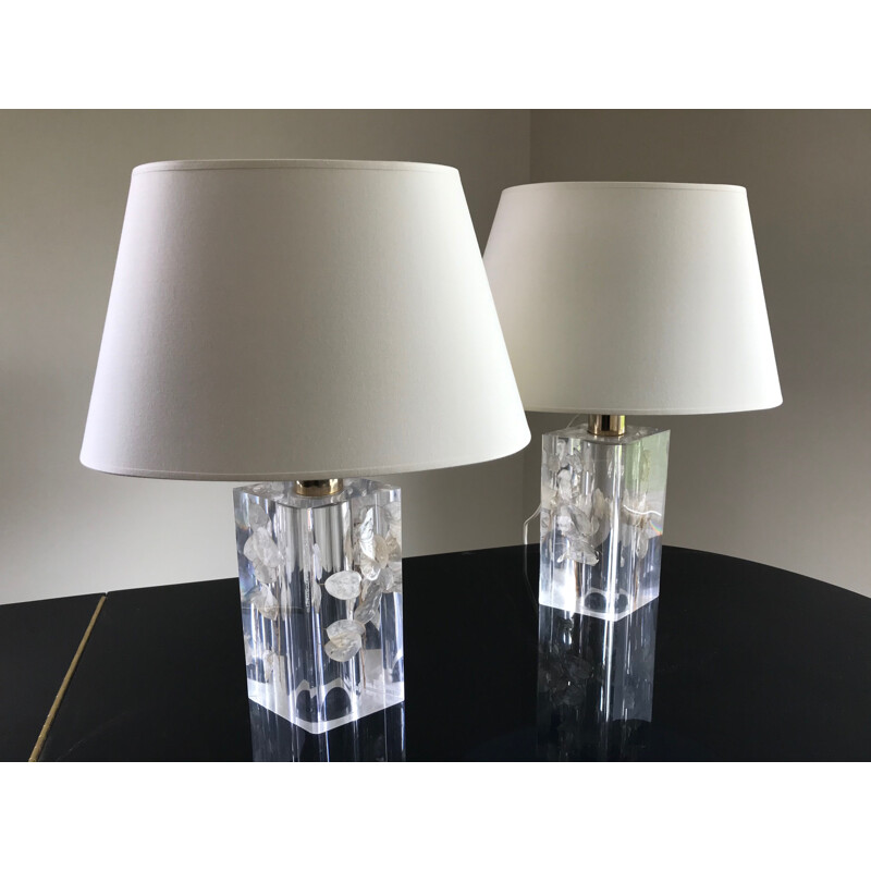 Pair of vintage lamps Monnaie du pape by Pierre Giraudon, 1970