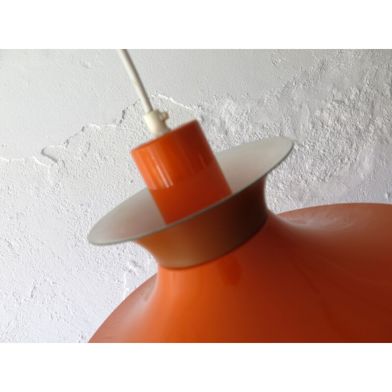 Vintage orange and brown hanging lamp danish