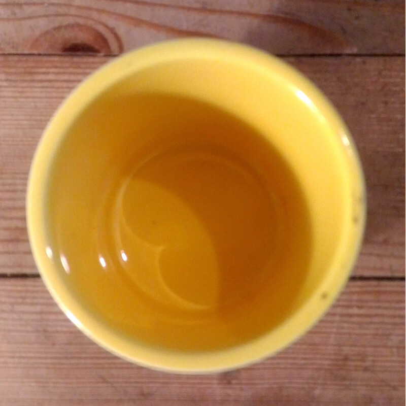 Vintage graphic pot with yellow interior from Elchinger