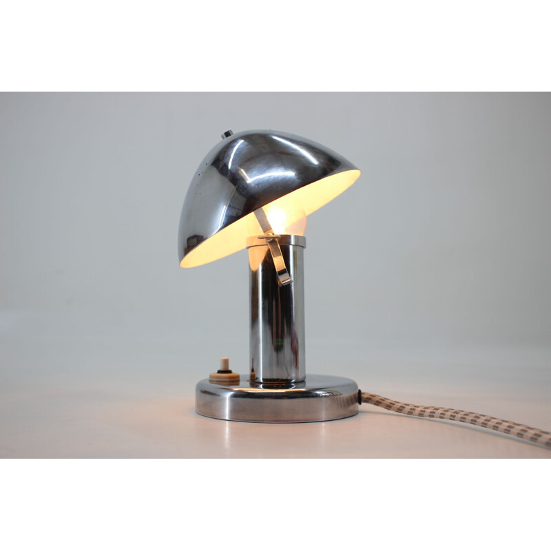 Ein Paar verstellbare Vintage-Tischlampen aus Chrom von Bauhaus, Tschechoslowakei 1930