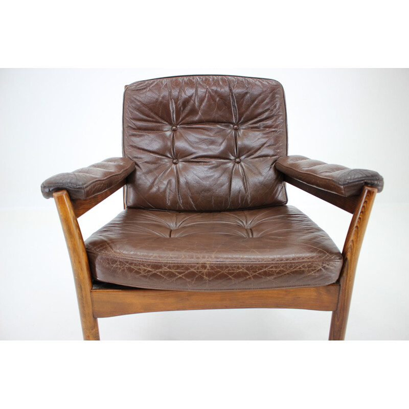 Vintage leather armchair, Scandinavia 1960