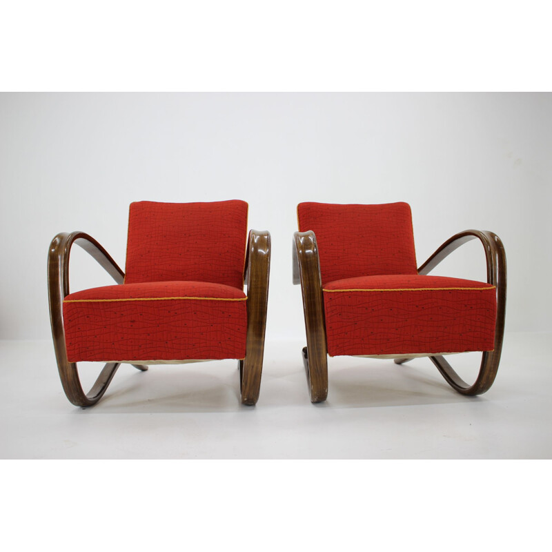 Pair of vintage Art Deco armchairs by Jindřich Halabala 1930